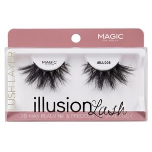 Illusion Mink Lash 008 in packaging, 3D max real mink eyelashes for a natural look