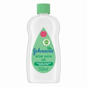 J&J Baby Oil Aloe Vera 500ml bottle for skin hydration