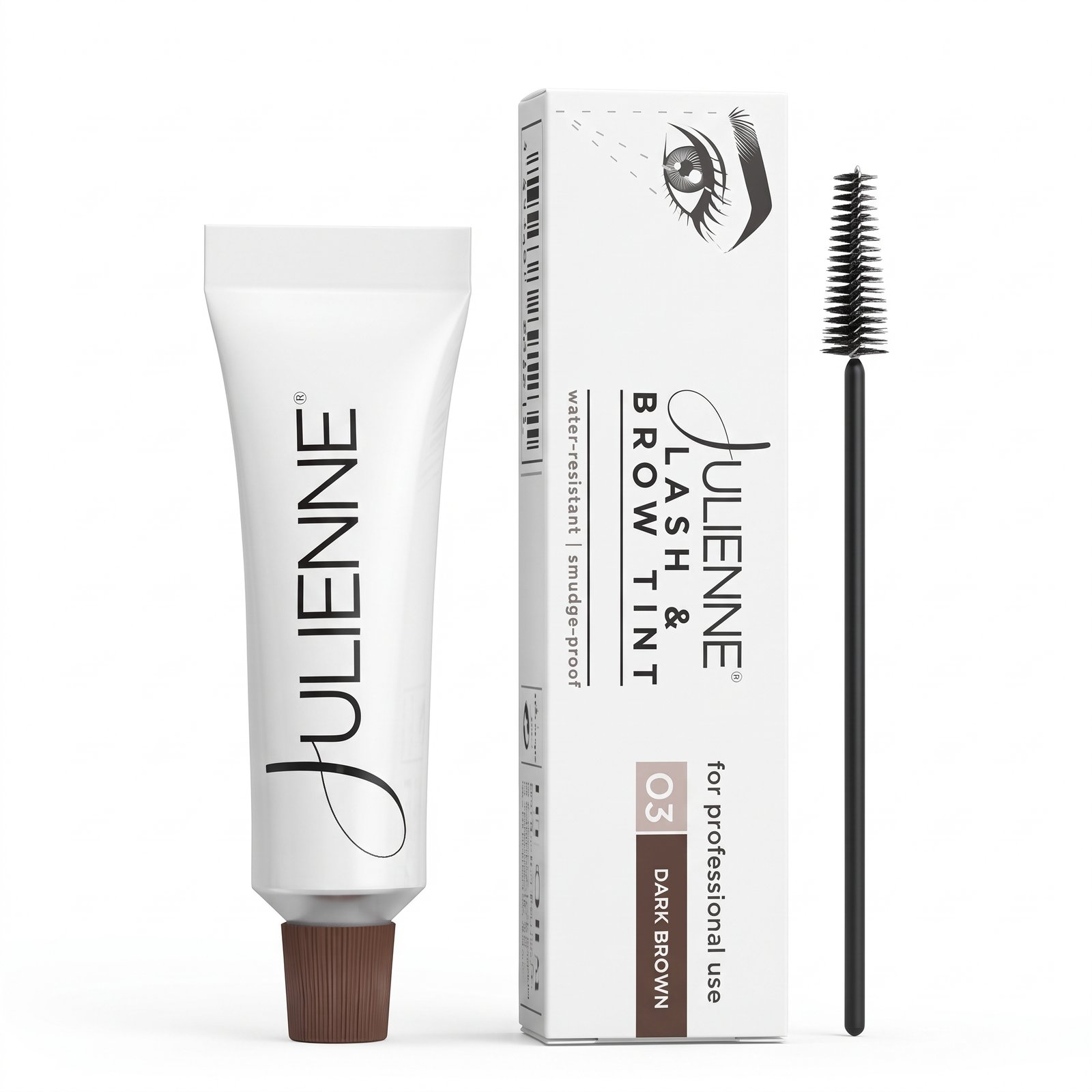 Julienne Dark Brown Eyelash & Brow Tint with applicator