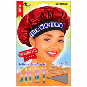 Murry Bonnet Wide Band XXL Size Ast in satin, perfect for hair protection during sleep.