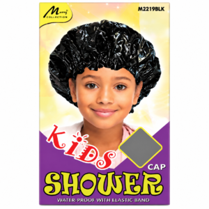 Kids Shower Cap in Black for bath time protection