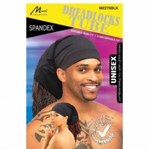 Dreadlock Tube Spandex Black for men, stylish and comfortable headwear