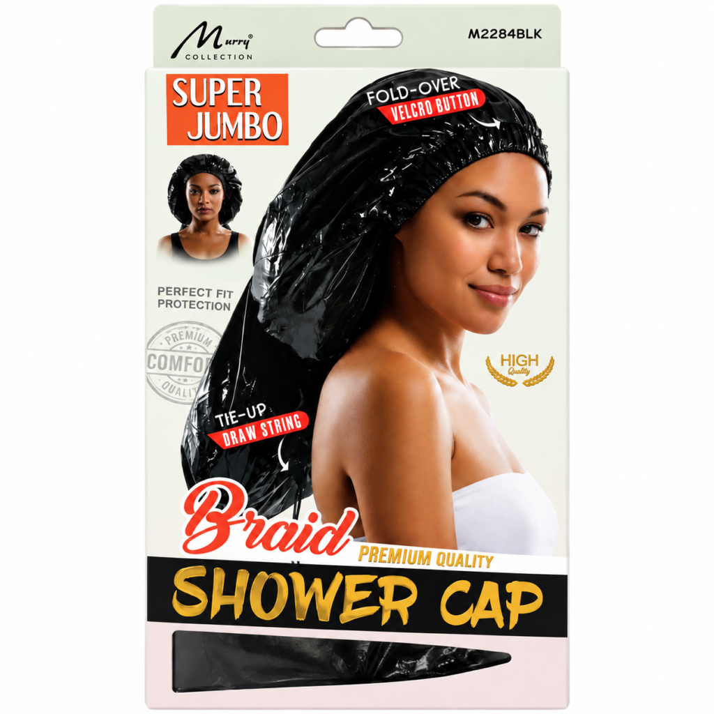 Murry Braid Shower Cap Jumbo Black #M2284