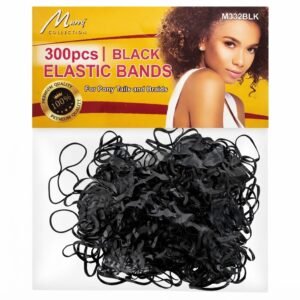 Murry Collection 300pcs Black Elastic Bands for ponytails and braids