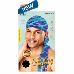 Murry Silky Satin Durag in Blue Pattern for Men, Premium Quality Headwear