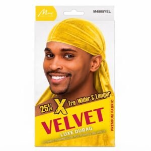 Murry Velvet Durag in Yellow for stylish hair protection