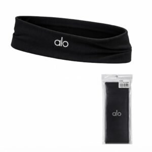 Alo fabric headband in black for stylish comfort