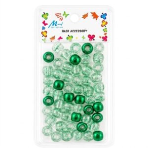 Metallic Green Hair Beads for Styling and Accessories
