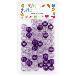 Metallic purple hair beads in a pack, perfect for styling and crafting