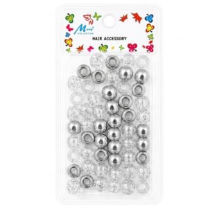 Metallic Silver Hair Beads for Styling and Accessory Use