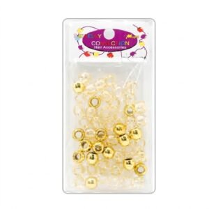 Gold glitter beads for hair styling and accessories