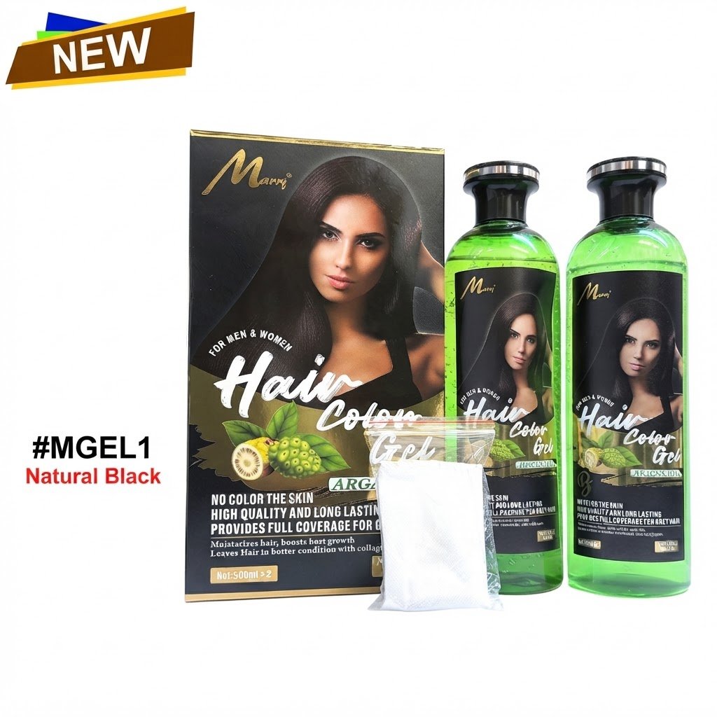 Murry Hair Color Gel Natural Black 500ml x2 with argan oil