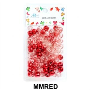 Murry Metallic Bead Red Large Pack with assorted red beads for hair styling