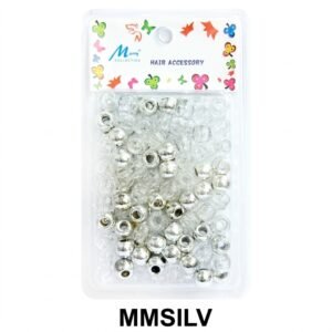 Murry Metallic Silver Hair Beads Large Pack for braids and natural hair styling
