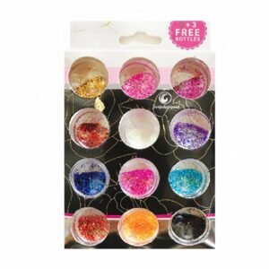Nail Art Fish Style 6 Color Glitter Set with Free Bottles