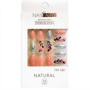 Nail Fairy Fancy Finger Nail Sil/Pin Mix - 24 pcs Natural Artificial Nails