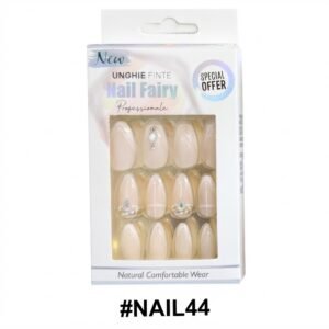 Nail Fairy Fancy Finger Nail Lite Pink with Stone Decor