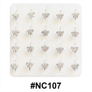 Nose Ring Butterfly Silver design featuring sparkling accents