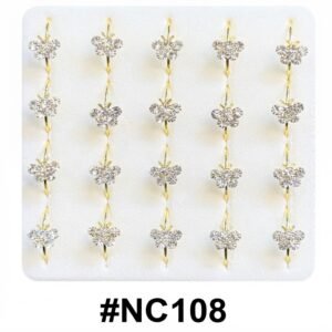 Butterfly gold nose ring with crystals – stylish and elegant body jewellery
