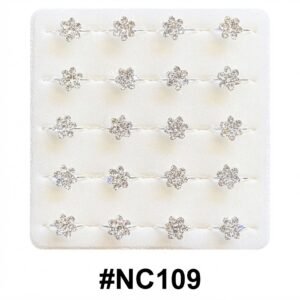 Nose Ring Flower Silver with floral design and silver finish