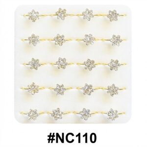 Gold flower nose ring with sparkling design