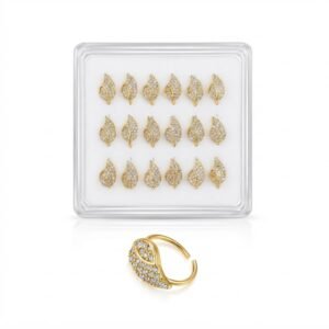 Nose Ring Leaf with sparkling crystals in a unique leaf design