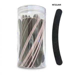 Curved nail file set in a jar for manicure and pedicure