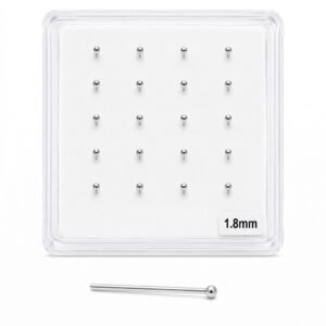 Nose Studs Round Ball Medium in a display tray
