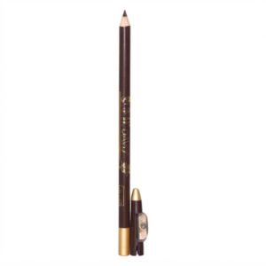 Dark brown eye pencil with built-in sharpener for precise application