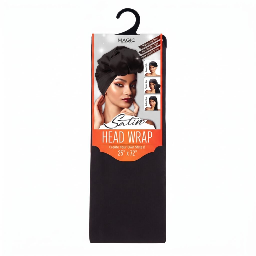 Satin Head Scarf 25 x 72 Black #SCA45BLK