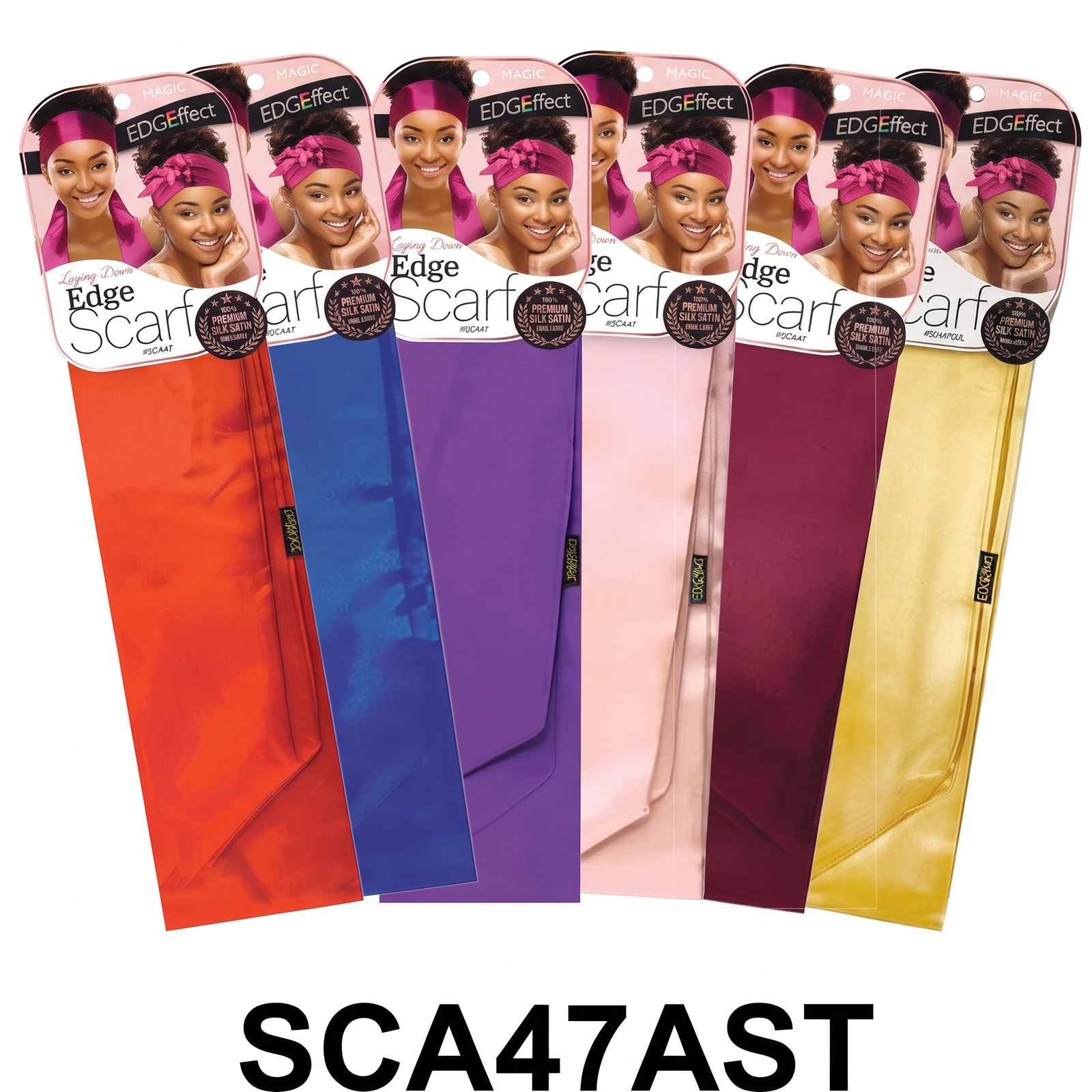 Assorted Edge Scarfs in vibrant colours for styling and edge control