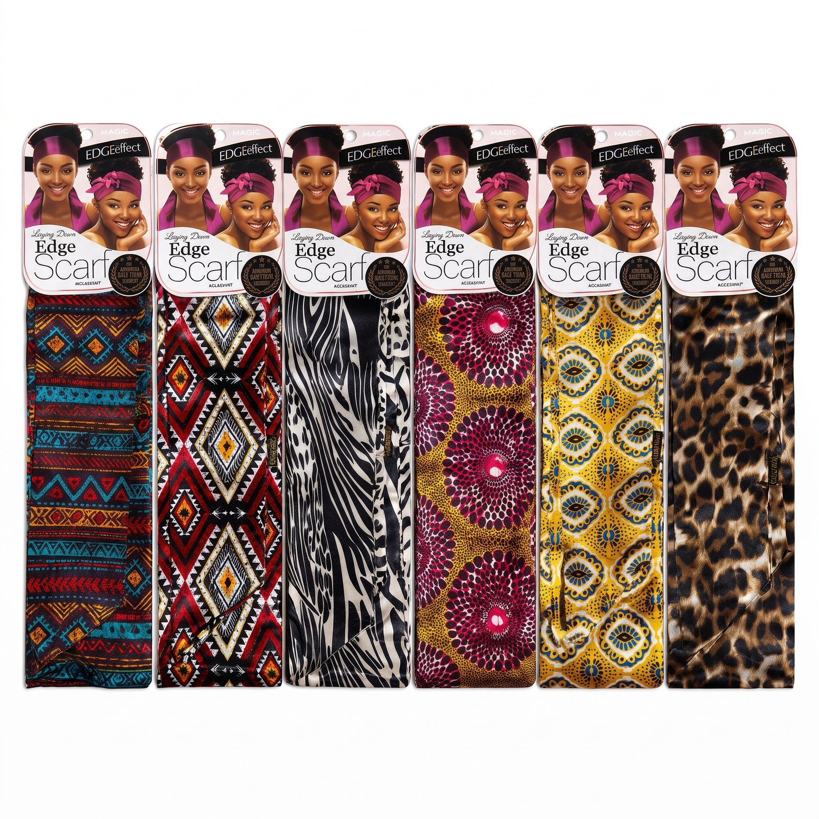Colourful Edge Scarf Patterns for Hair Styling