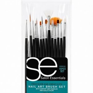 Salon Essentials 15-piece Nail Art Brush Set with Wood Handles