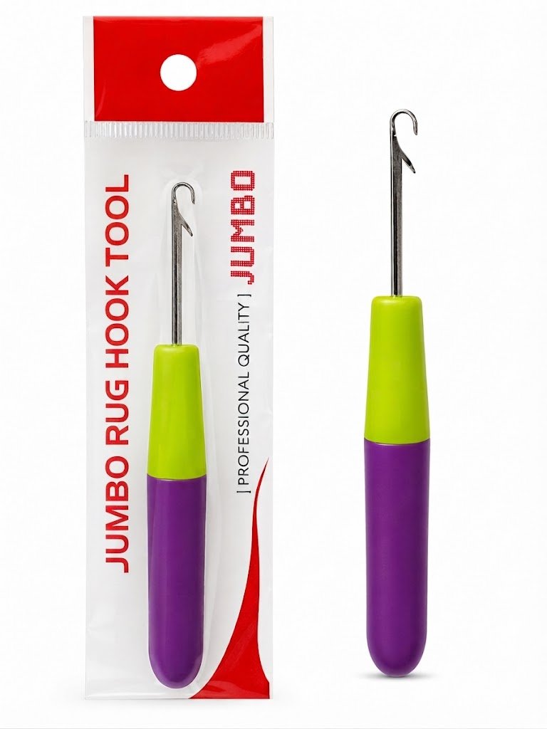 Skill Jumbo Latch Hook Crochet Needle in Green and Purple