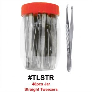 Twizer Straight Cut Tweezers in a 48-piece jar for grooming