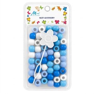 Jumbo Hair Beads in Lite Blue Mix Colour for hair styling