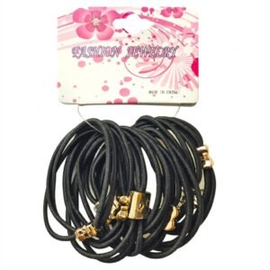 Black hair pony with gold accents for stylish hair styling.