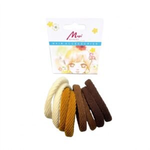 Magi Hair Pony Brown Mix Color 6pc Card - Versatile Hair Accessories