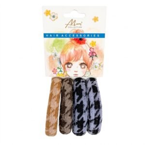 Murry Collection brown and black patterned knitted hair pony set of 4 pieces