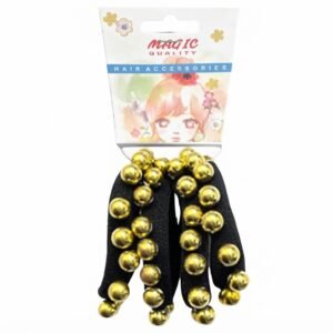 Murry Collection Black Hair Pony with Gold Beads for stylish hairstyles