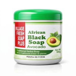 Village Fresh African Black Soap with Avocado 500g