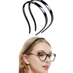 Murry Collection Black Plastic Head Bands with Bended Ends