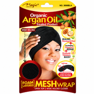 Organic Argan Oil Treated Foam Layered Mesh Wrap Wide Velcro #3006BLA
