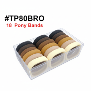 Brown Tone Thick Pony Bands 18pc #TP80BRO