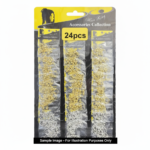 Gold Mesh Tube Dread Beads — 24pk Card #6065