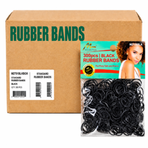Murry Rubber Bands 300pcs Black in Box for Styling #M2751BLKBOX