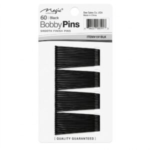 Magic Collection 60 Black Bobby Pins for Hair Styling