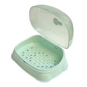 Mint Green Soap Dish with Cover for Daily Use
