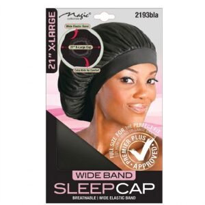 Magic Elastic Band Sleep Cap in Black XL for women