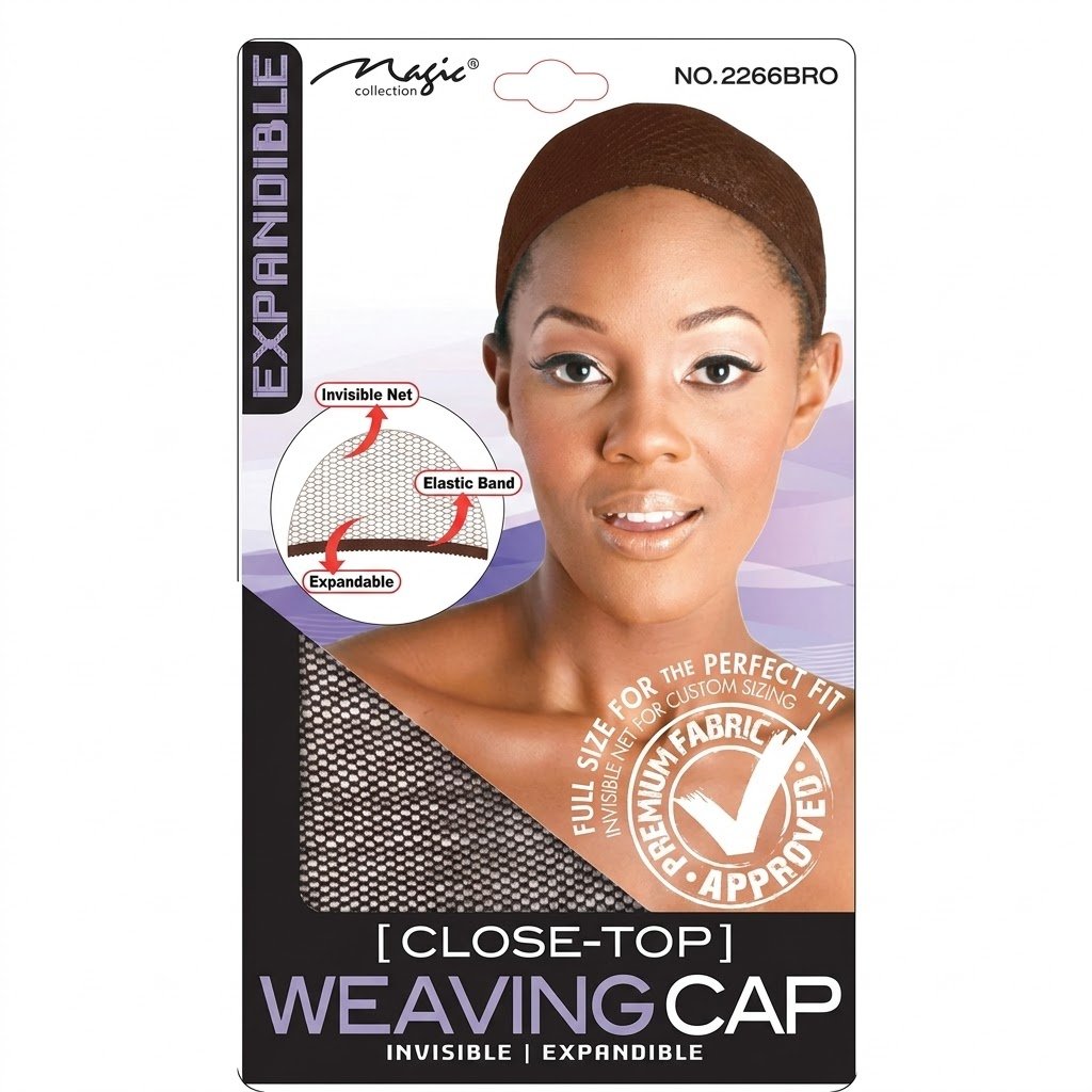 Magic Collection Closed Top Weaving Cap with Elastic Band in Brown